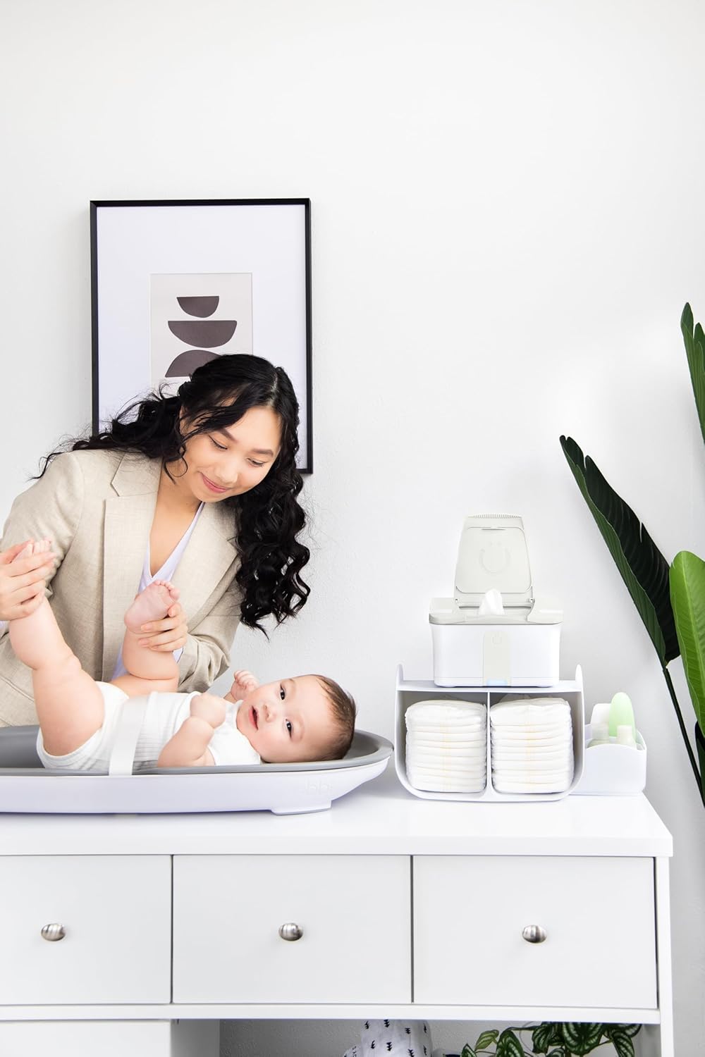 Ubbi Nappy Tabletop Organizer, Stores Baby Nappies, Wipes & Baby Accessories, Newborn Nursery Essent