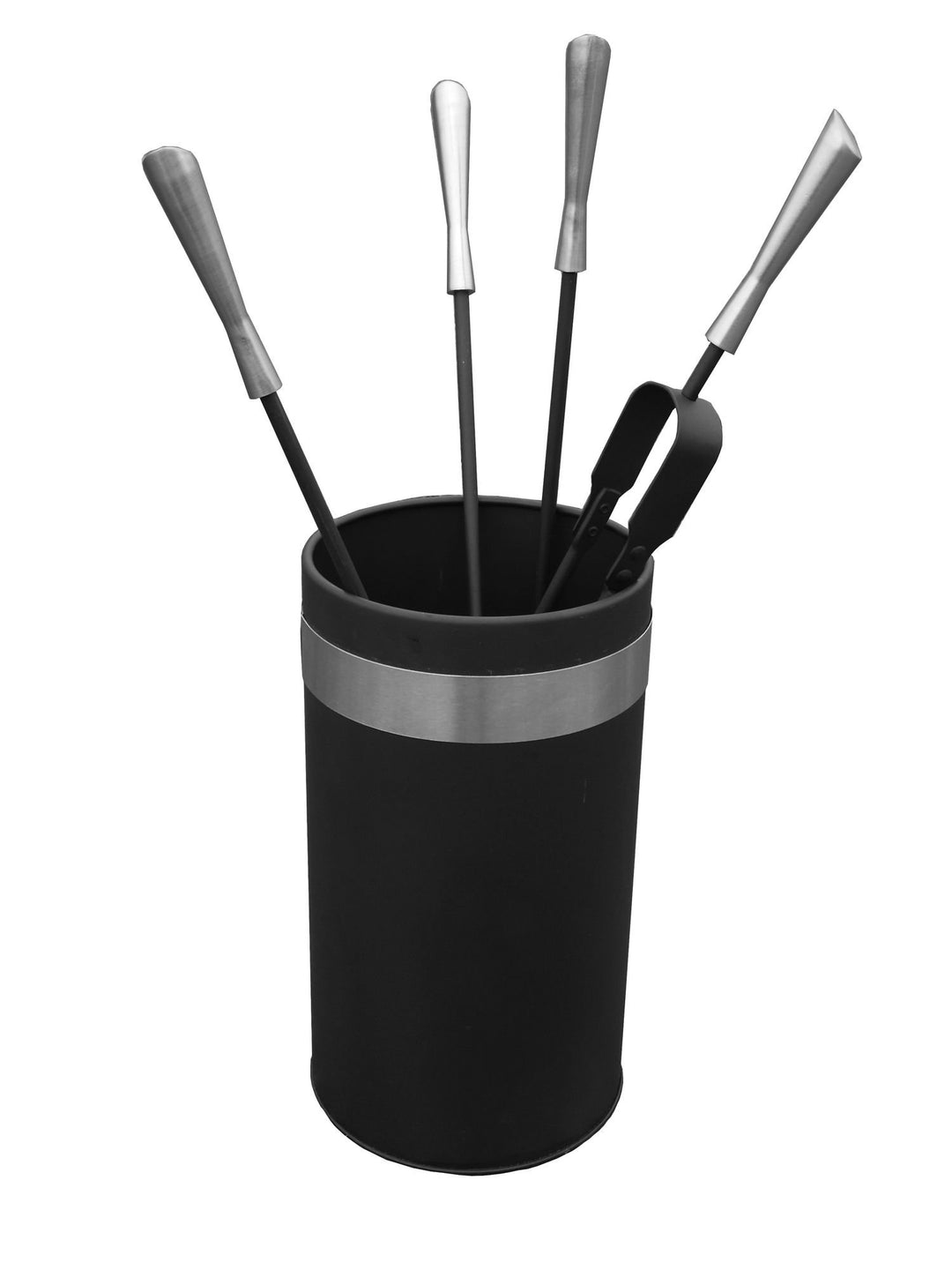 Kaminbesteck / Kamingarnitur Süd-Metall Edelstahl schwarz 4-tlg. 66cm
