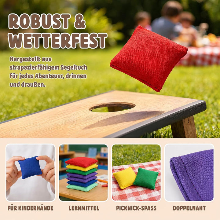 36er Set Cornhole Säckchen, 7x7cm, Buntgemischt Cornhole SäckeWurfsäckchen