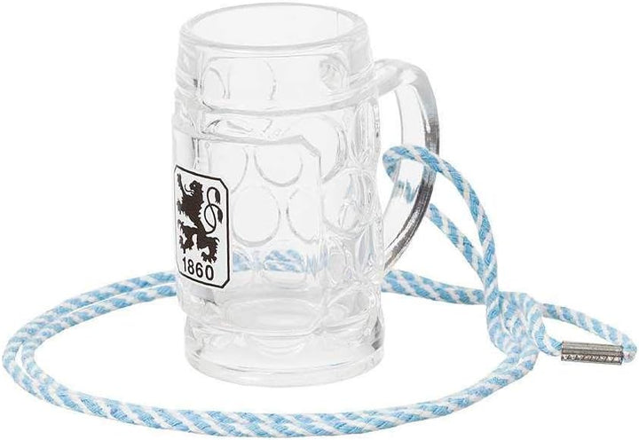 TSV 1860 München - Schnapsglas mit Kordel - 2er Set, Schnapsseidel, Glas - Plus Lesezeichen Wir lieb