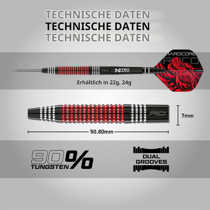 RED DRAGON Jonny Clayton Sonderausgabe 24 Gramm Professionelle Wolframpfeile mit Flügen und Stielen