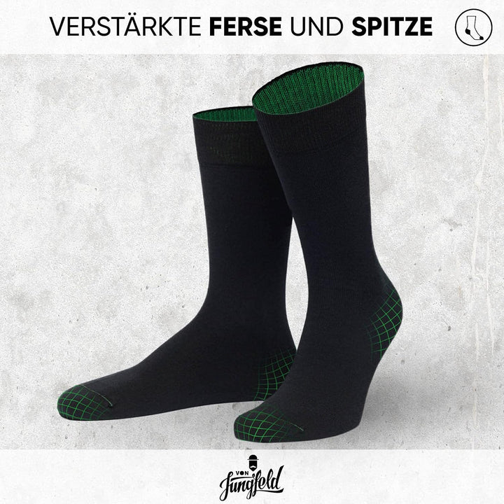 von Jungfeld - Herren Socken/Strumpf Herrensocken 3er-Pack einfarbig 39-42 Schwarz, 39-42 Schwarz