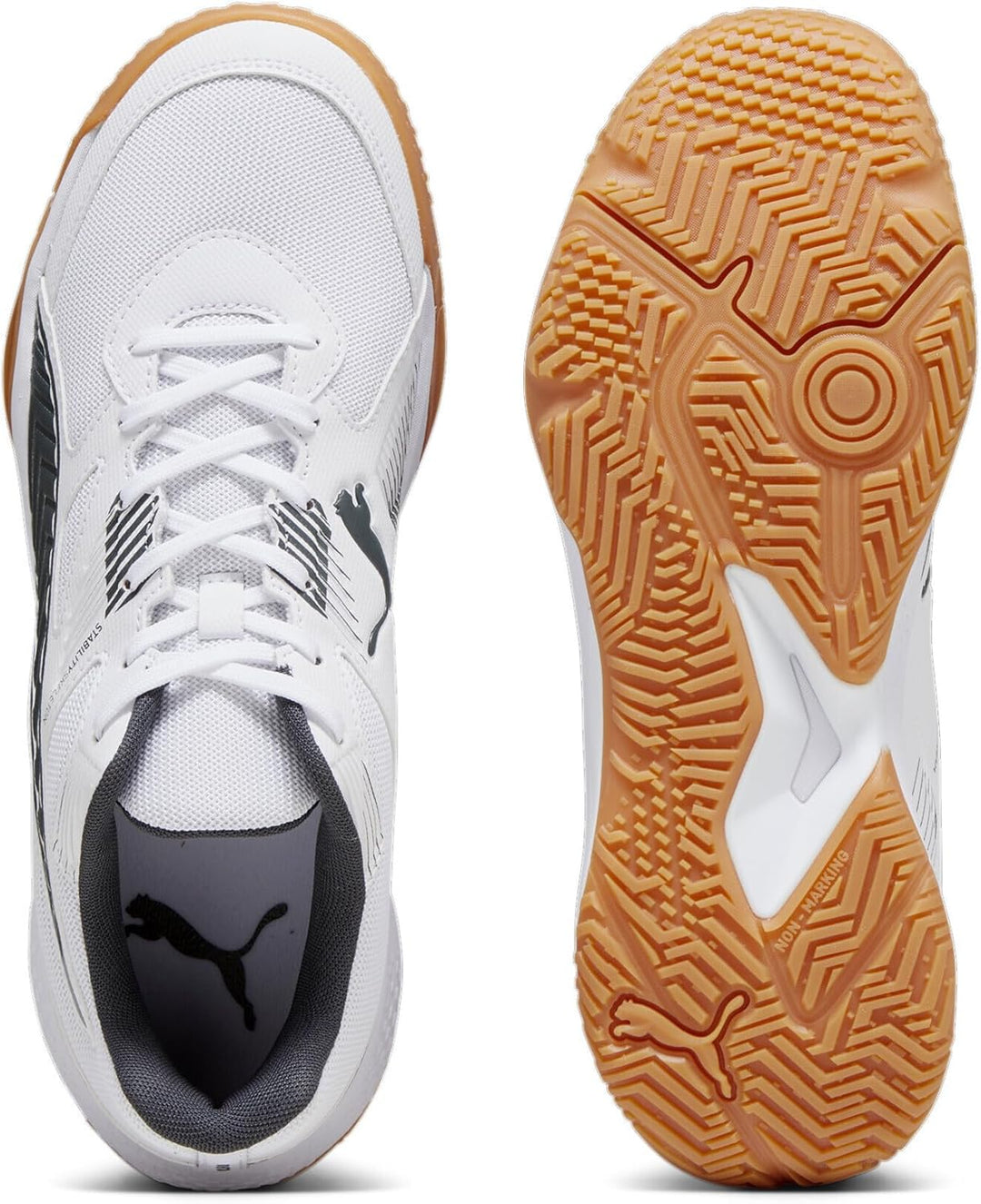 PUMA Herren Solarflash Ii Indoor Court Shoe 37 EU Puma White Shadow Gray Gum, 37 EU Puma White Shado