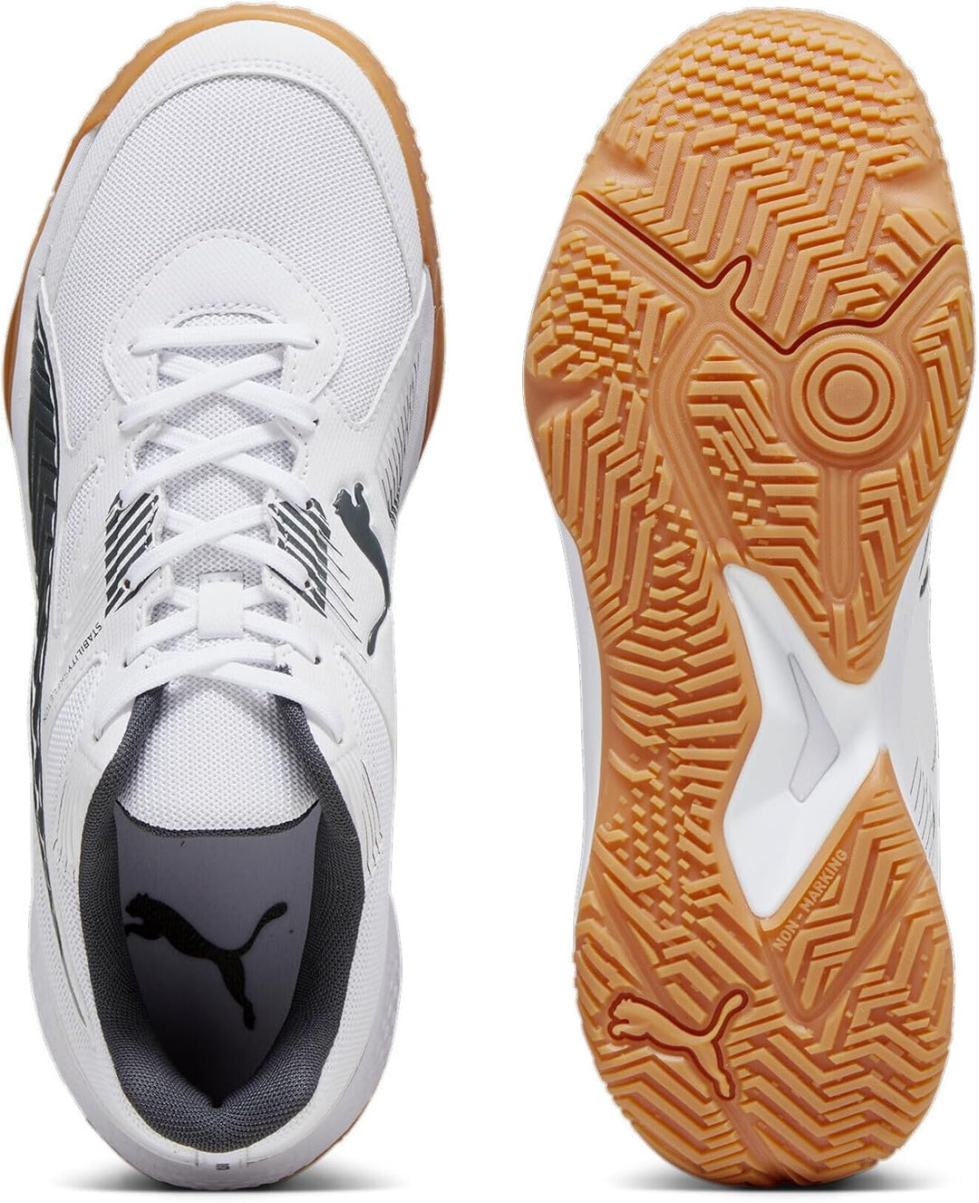 PUMA Herren Solarflash Ii Indoor Court Shoe 46 EU Puma White Shadow Gray Gum, 46 EU Puma White Shado