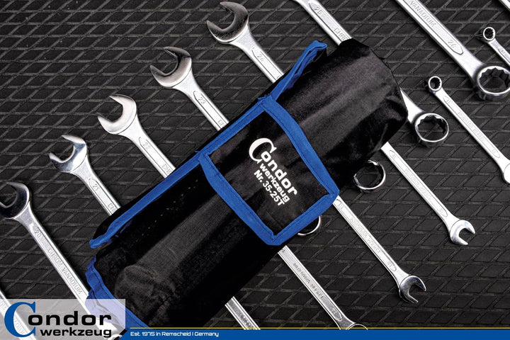CONDOR Werkzeug 35-25T | Gabel-Ringschlüssel-Satz | 25-tlg. | Chrom-Vanadium-Stahl verchromt | 6-32