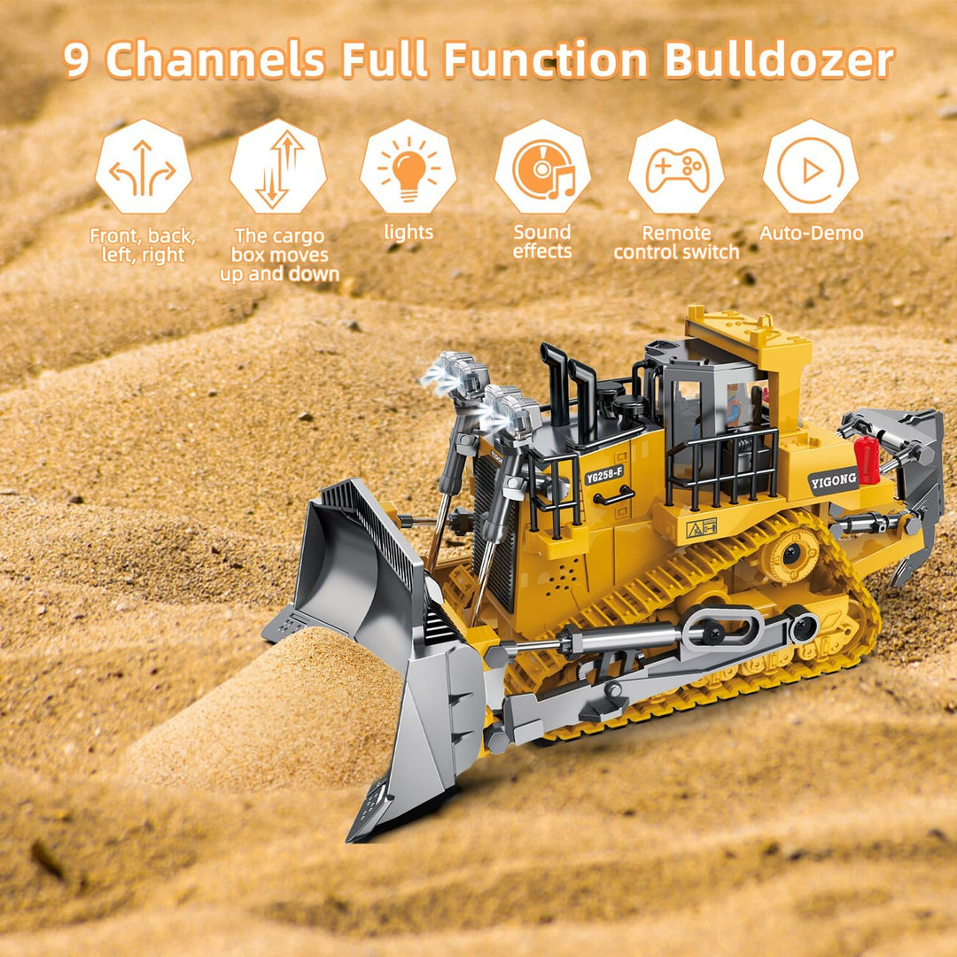 Ferngesteuertes Bagger Spielzeug,11CH,2,4GHz Bagger RC,680° Drehung,Mit Licht und Ton,Geeignet für J