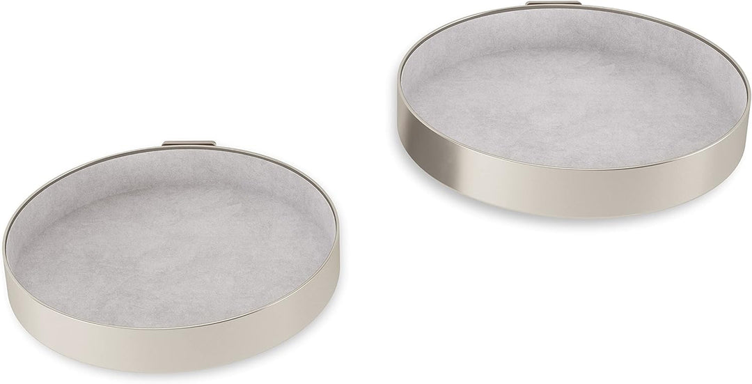 UMBRA Perch Runde Wandregale, Moderne Wanddeko für Flur, Wohnzimmer und Schlafzimmer, Metall, nickel