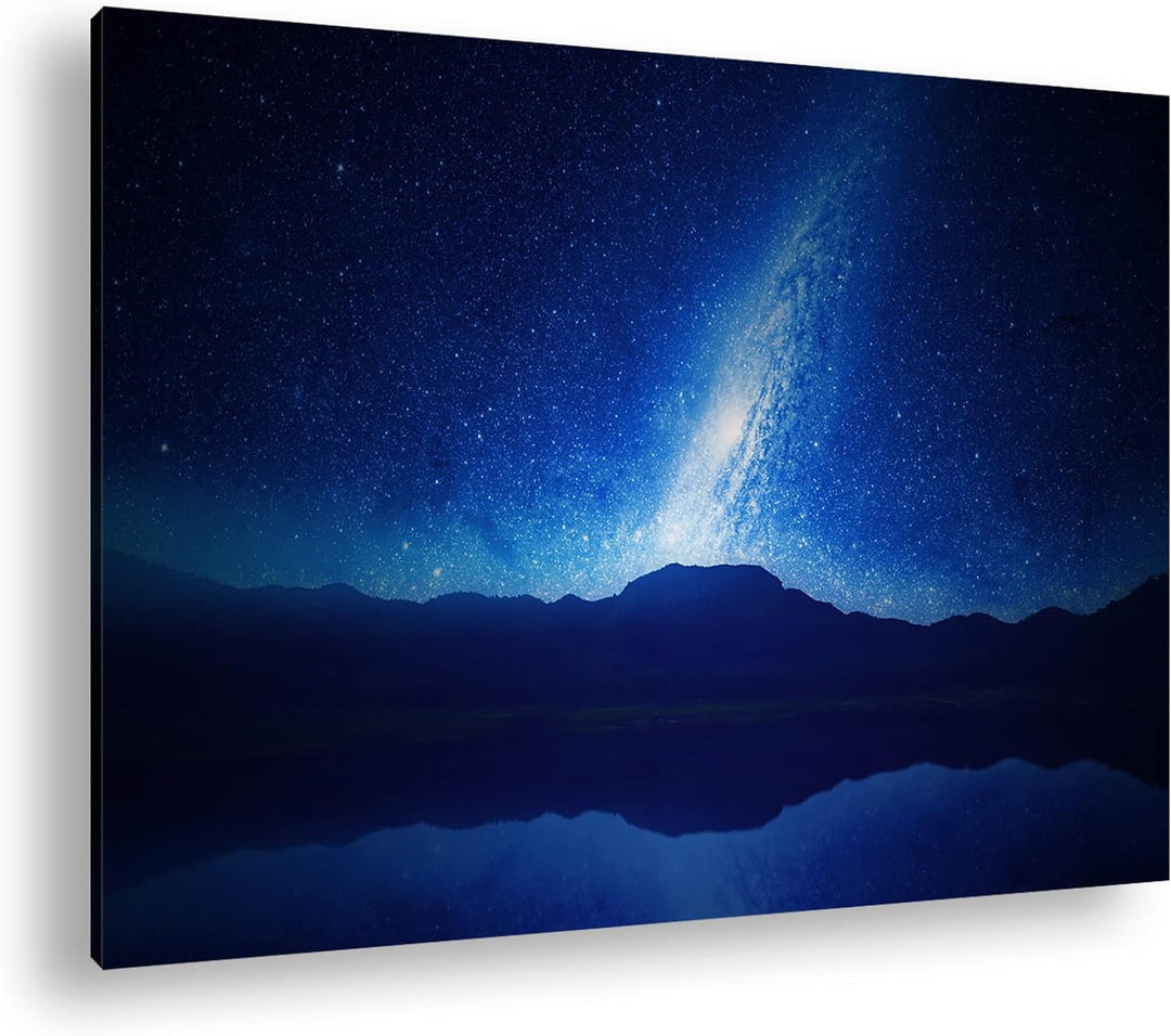 deyoli Erhellter Nachthimmel Format: 80x60 als Leinwandbild, Motiv fertig gerahmt auf Echtholzrahmen