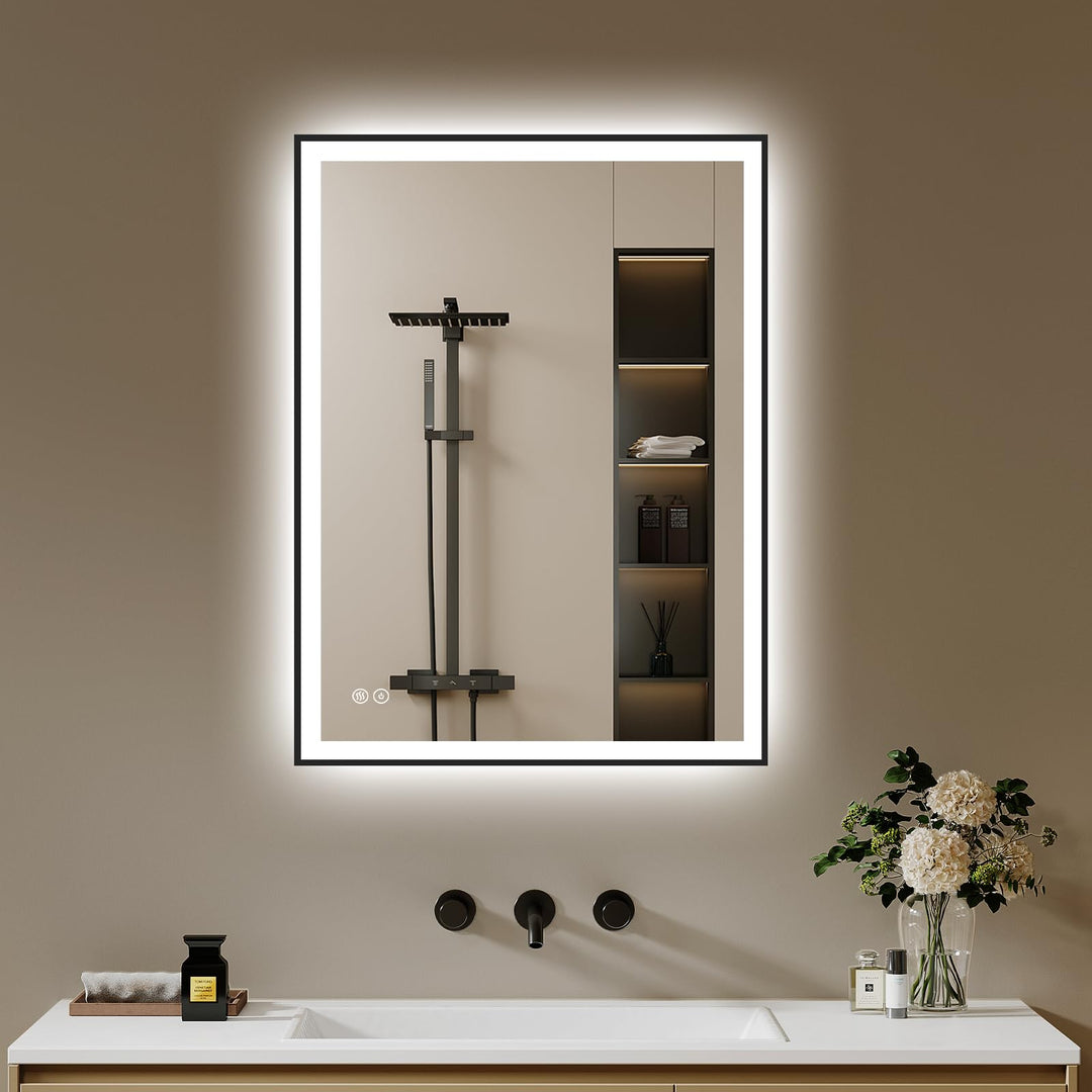 Badspiegel-mit-Beleuchtung 40x60 - Badezimmerspiegel LED Badezimmer Spiegel mit Beleuchtung - Beschl