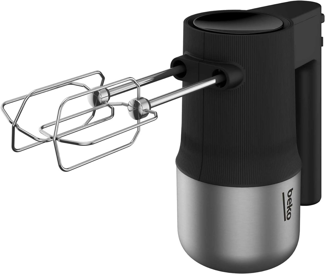 Beko HMM81504BX, 500 Watt, 4 Geschwindigkeiten + Turbo, 2 Schneebesen und 2 Knethaken aus Edelstahl,