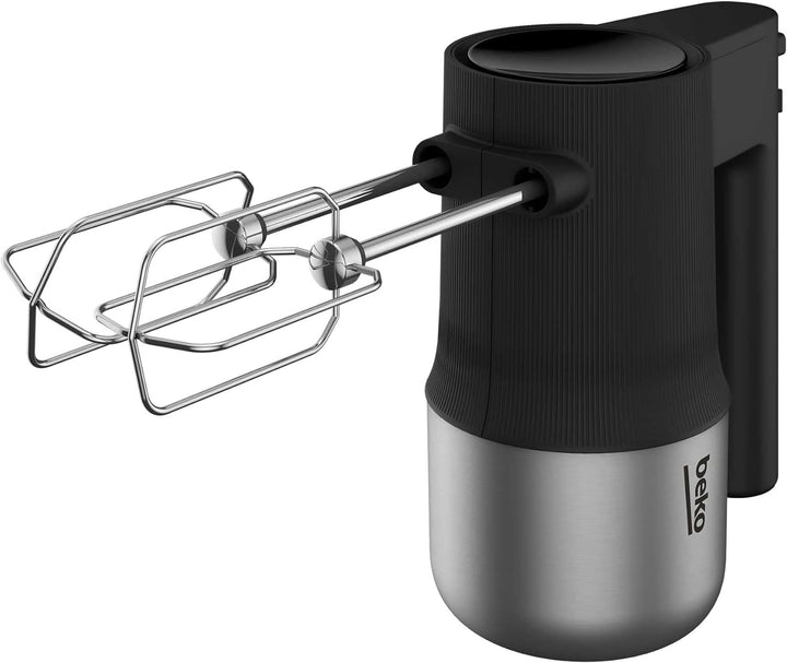 Beko HMM81504BX, 500 Watt, 4 Geschwindigkeiten + Turbo, 2 Schneebesen und 2 Knethaken aus Edelstahl,