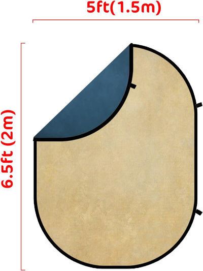 Kate 1.5x2m Blau/Beige Falthintergrund Fotografie Faltbarer Studio Hintergrund Faltender Hintergrund