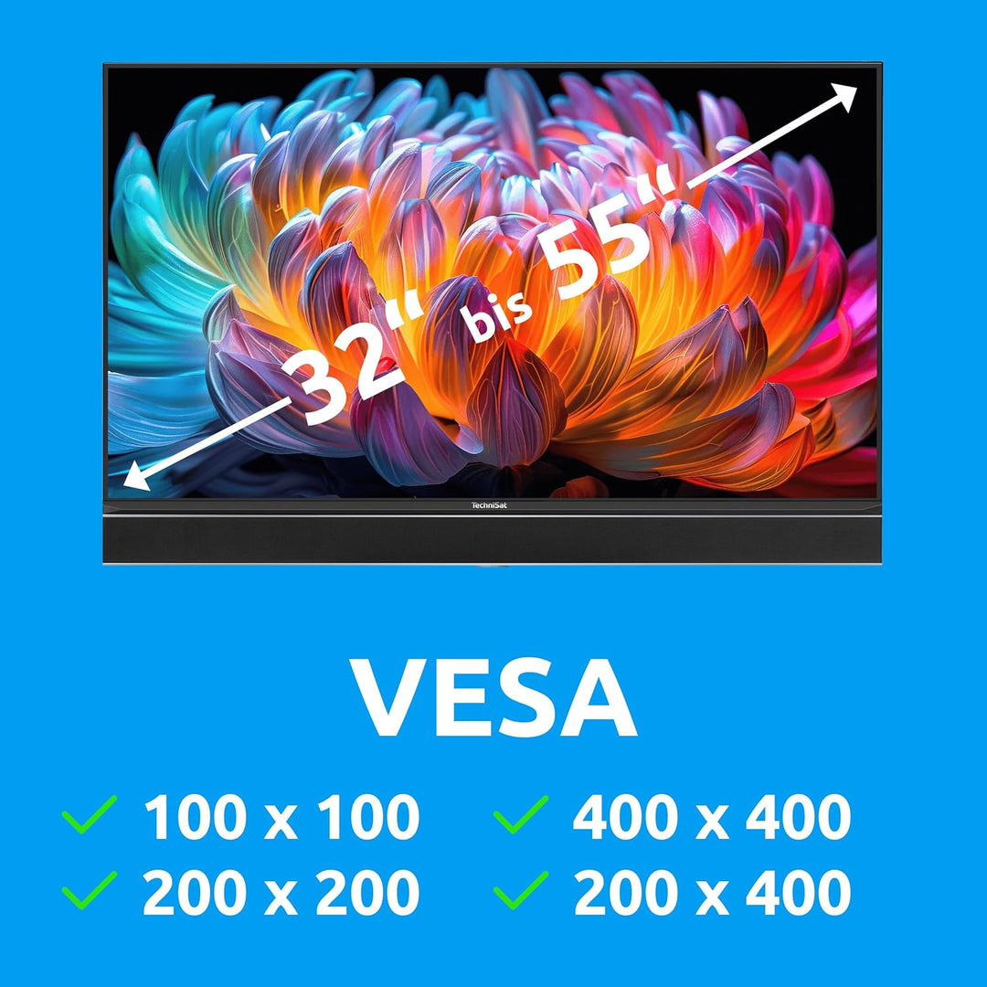 TechniSat TECHNIMOUNT Flex Easy - vollbeweglicher TV Wandhalter mit Gelenkarm, Belastung bis 25 kg