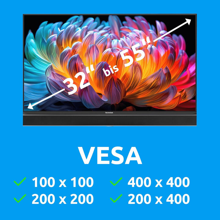 TechniSat TECHNIMOUNT Flex Easy - vollbeweglicher TV Wandhalter mit Gelenkarm, Belastung bis 25 kg