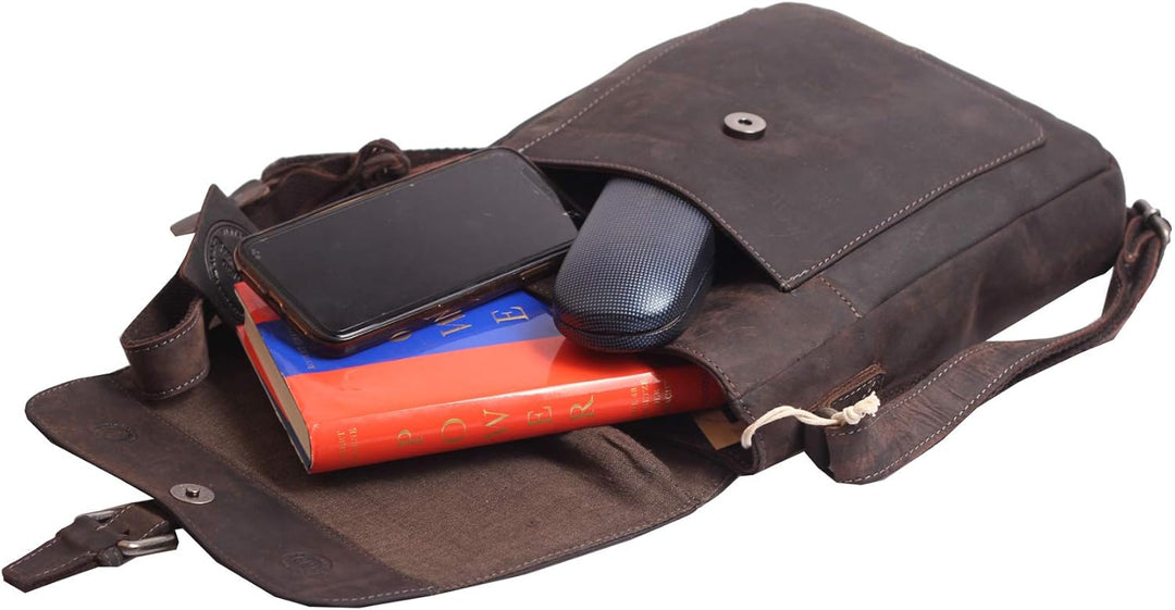 Greenburry Vintage Umhängetasche Braun I 26x29x7cm Ledertasche Handtasche