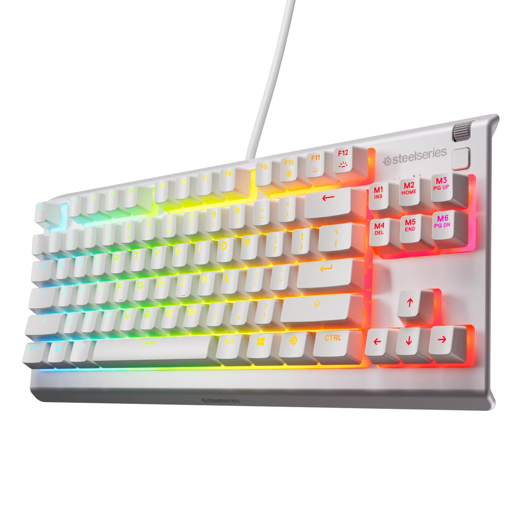 SteelSeries Apex 3 TKL White RGB Gaming-Tastatur – Kompakter Tenkeyless-Formfaktor – 8-Zonen-RGB-Bel