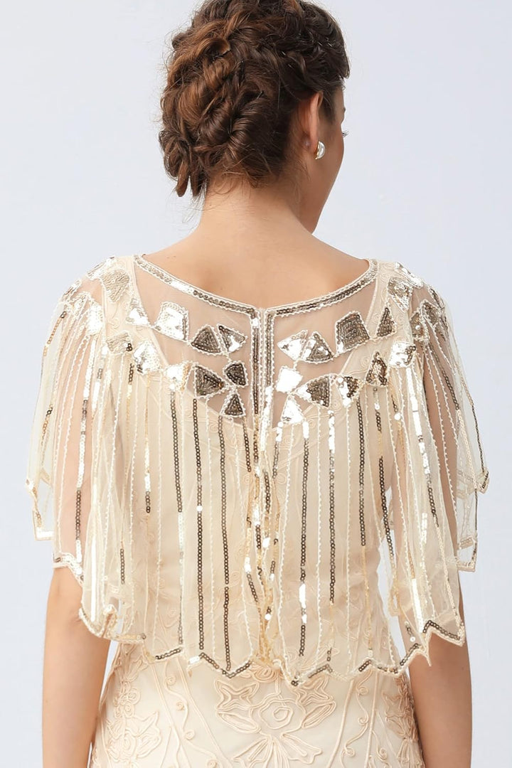 BABEYOND Damen Umschlagtücher Stola für Abendkleid 1920s Retro Schal Hochzeit Party Braut Schal Gats