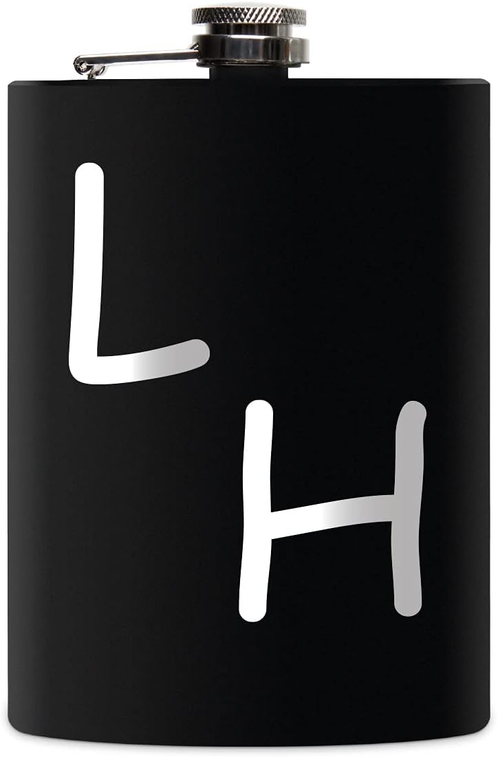 Edelstahl Flachmann 237 ml schwarz matt lackert inkl. individuelle Gravur in Silber von Paule Black