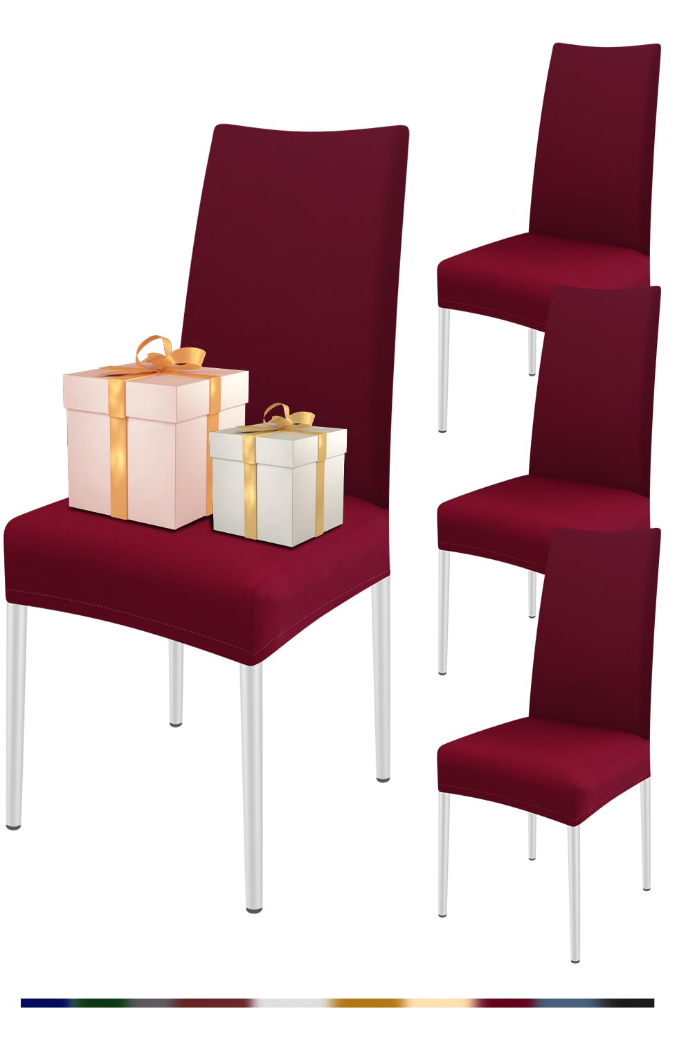 FIGOOO Stuhlhussen 4er Set Stretch Stuhlhussen für Esszimmerstühle Elastisch Moderne Universal Stuhl