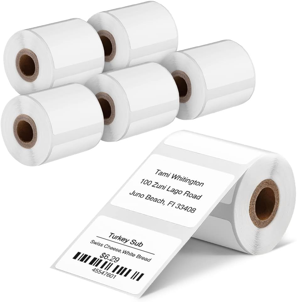 Phomemo 6 Rollen 1.57''X1.18'' (40x30mm) Etikettenpapier, Premium Mehrzweck Thermo Haftetikett für B