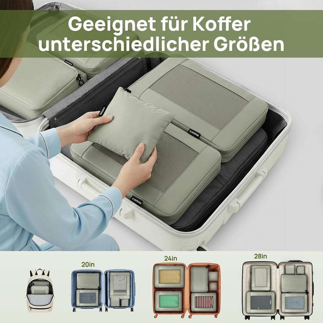 Koffer Organizer Kompression Set, Packwürfel Set Kompression Ihres Reisegepäcks, Compression Packing