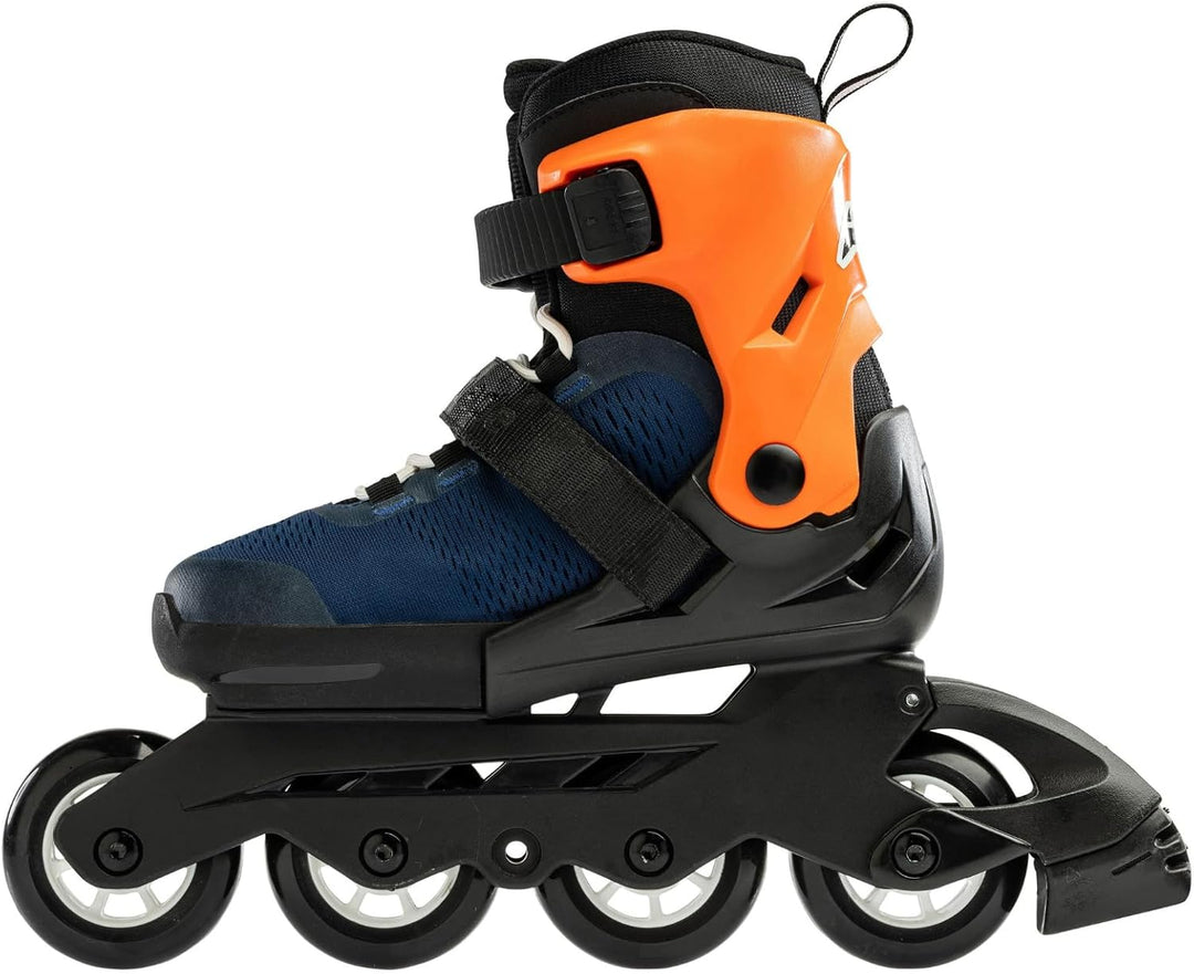 Rollerblade Kinder Microblade Inline-Skate Blu Notte Arancio, Blu Notte Arancio