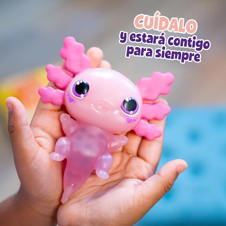 Bizak Animagic Axolotl Elektronisches und Luminisches Haustier, Rosa, ab 4 Jahren, sensorisches Spie