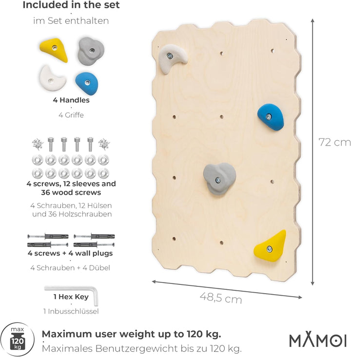 MAMOI® Kletterwand für kinderzimmer, Klettergerüst Indoor, Klettern mit Klettergriffe für Kinder, Kl