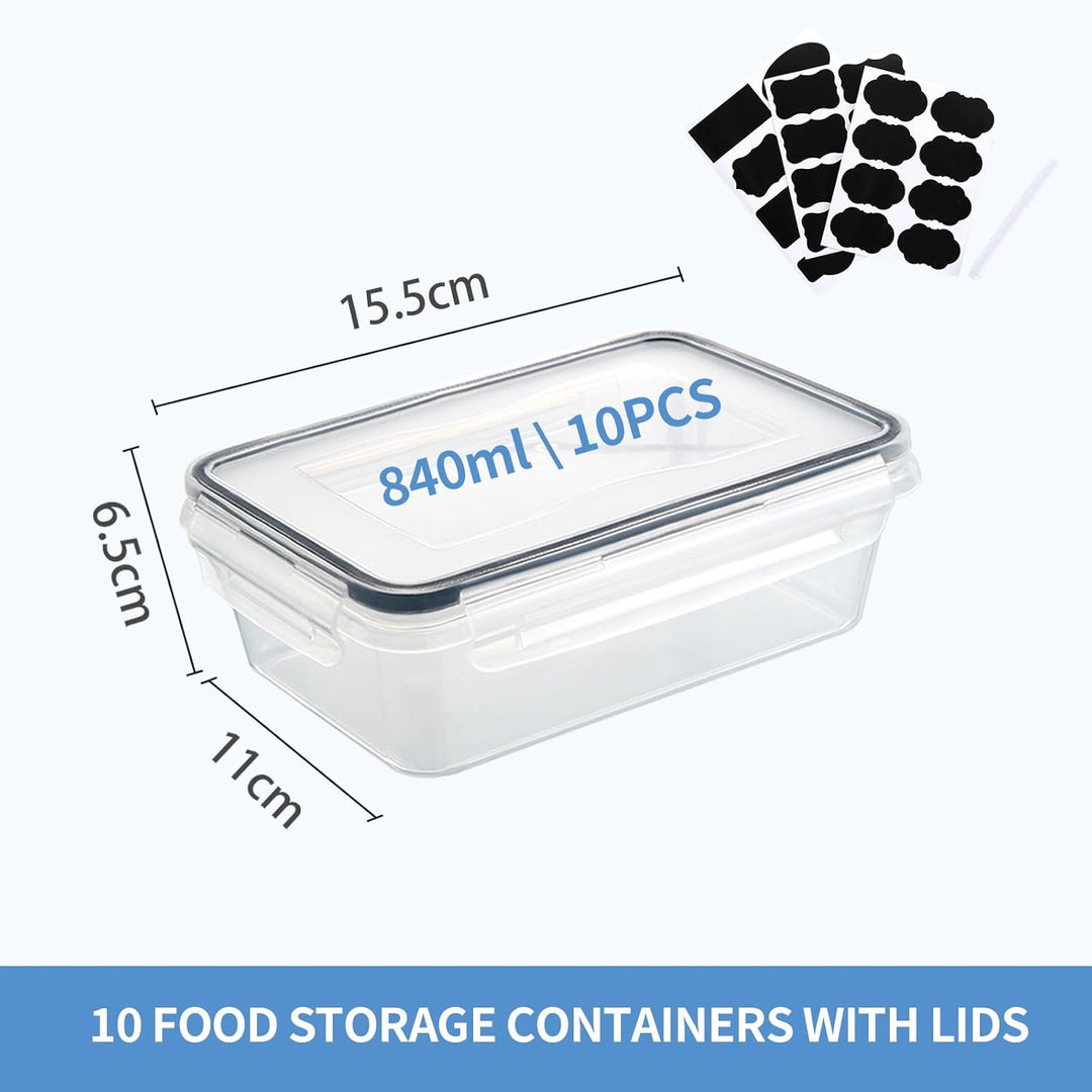 10er Frischhaltedosen mit Deckel, Gefrierdosen, Meal Prep Boxen, BPA-frei, luftdicht, stapelbar – Tu
