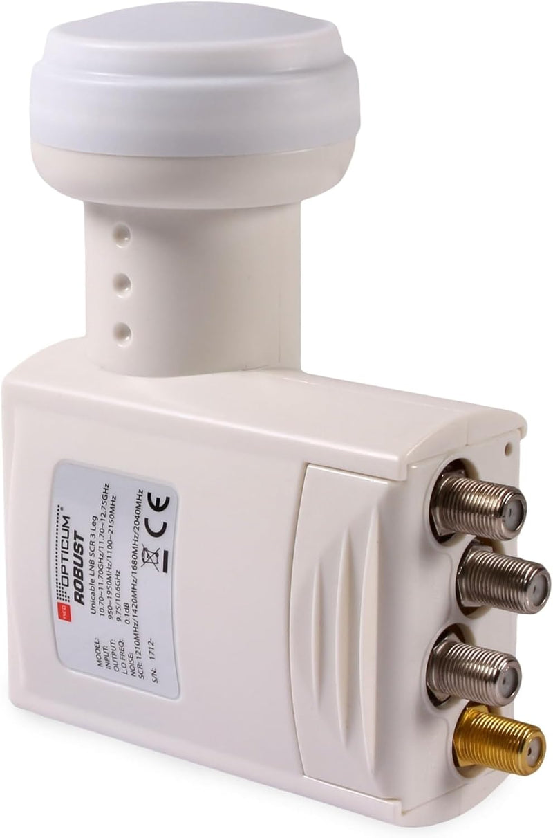 RED OPTICUM Robust SCR 4-UB 3 Legacy LNB - Sat CR LNB mit 4 Userbändern und 3 Legacy Ausgängen zum D