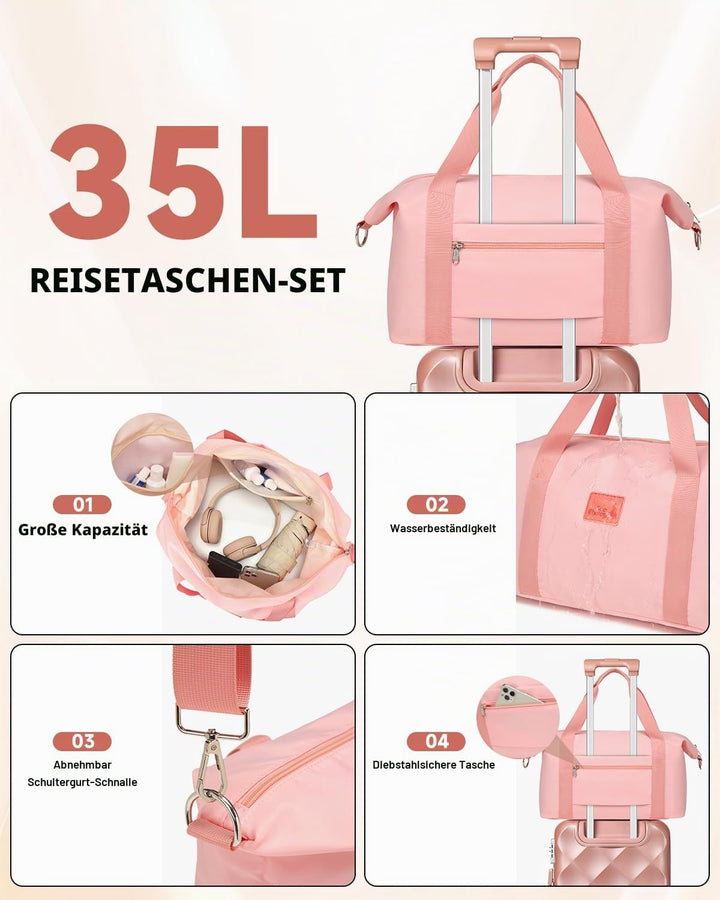 Sea choice Hardschalen Trolley Koffer Set 5tlg. Zwillingsrollen Reisekoffer Enthält 1 Reisetasche un