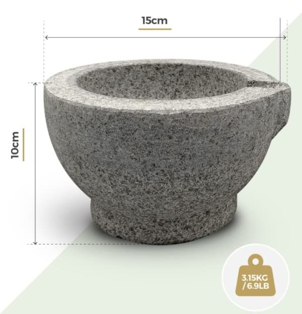 Silk Route Home Stössel und Mörser aus Granit mit Ausguss, Granit