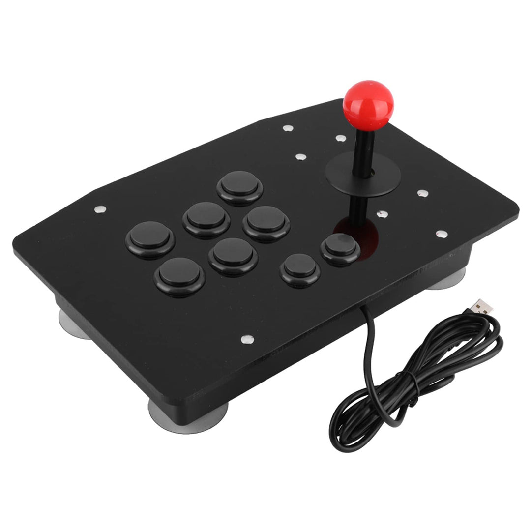 Arcade Fight Stick mit 8 Tasten Joystick Game Handle Controller für PC (Schwarz)