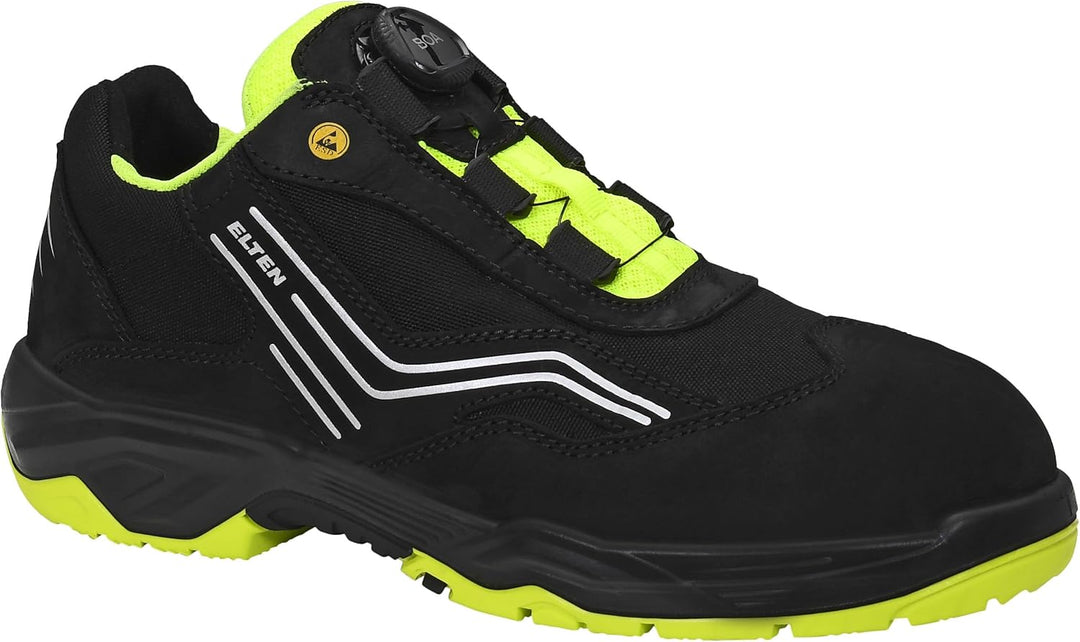 ELTEN Sicherheitsschuhe AMBITION BOA Low ESD S2, Herren, Leder/Textil, Stahlkappe, leicht, sportlich