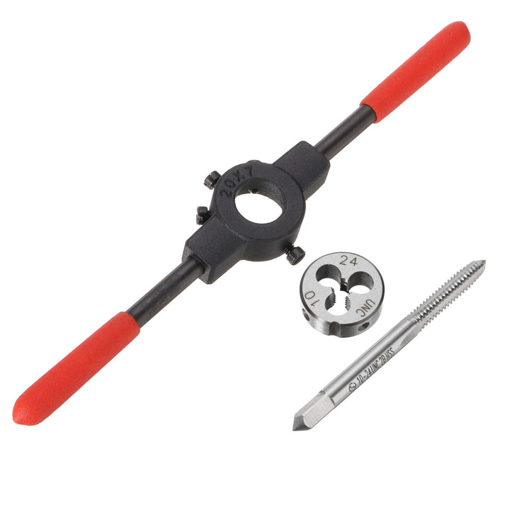QUARKZMAN 10-24 UNC Gewindebohrer und Schneideisen Set 20mm Gewindebohrer set Runder Schneideisenhal