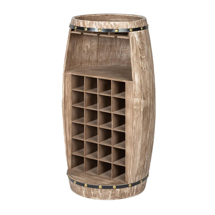 invicta INTERIOR riess-Ambiente.de Shabby Chic Weinregal Bodega 97cm Natur Pinie Weinfass für 24 Fla