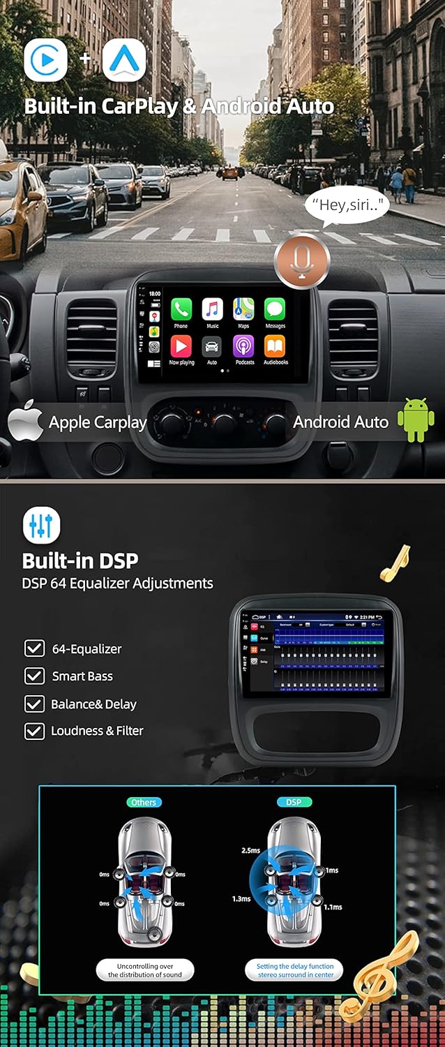 JOYX - 6G+128G - Android 15 IPS Autoradio Passt für Renault trafic 3 (2014-2021) / Opel Vivaro B (20