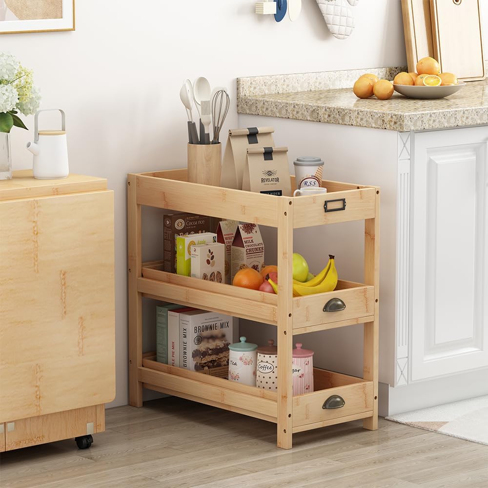 Vicco Aufbewahrungsregal Legum, Stauraumregal, Bambus, 66 x 66 cm mit 3 Ablagen Braun mit 3 Ablagen,