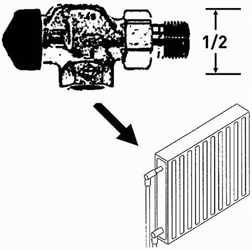 Heimeier 27133 2 Thermostatventil-Unterteil 1/2 Zoll, Axialform-1/2 Axialform - 1/2 Zoll, Axialform