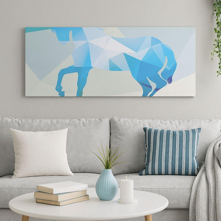 Wandbilder Dekoration Wohnzimmer Pferd Illustration modern Grafik Panorama Bilder auf Leinwand 120x5