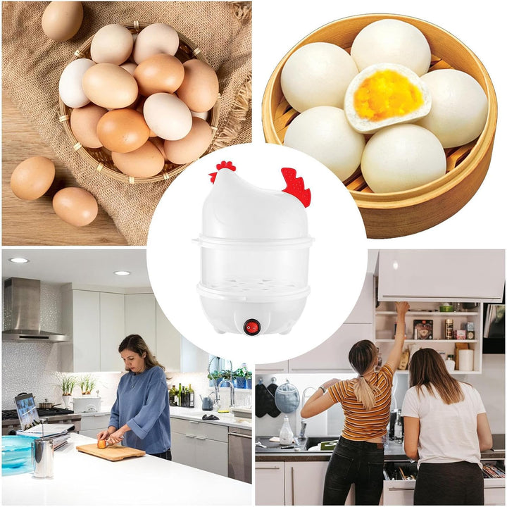 Eierkocher, mit 2 Einsätzen, Grosser Hühner-Design Eierkocher Für Frühstück Mittagessen Abendessen K