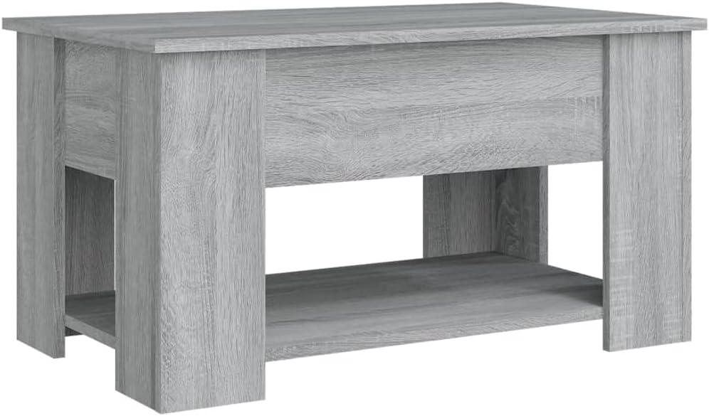 Couchtisch Höhenverstellbar 79x49x41 cm Beistelltisch Holz Wohnzimmertisch Modern Stilvollen Design