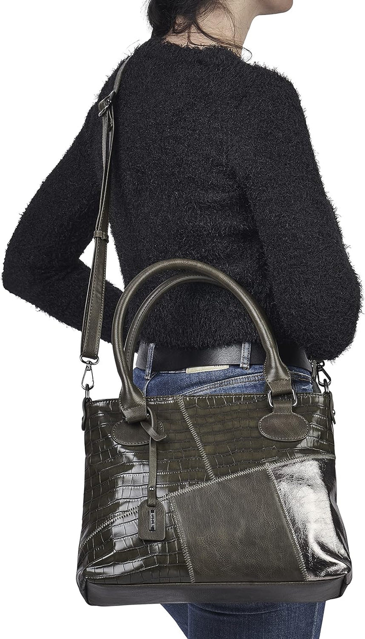 Remonte Damen Q0440 Umhängetasche, Khaki/moos/Altsilber / 54, 360x70x260