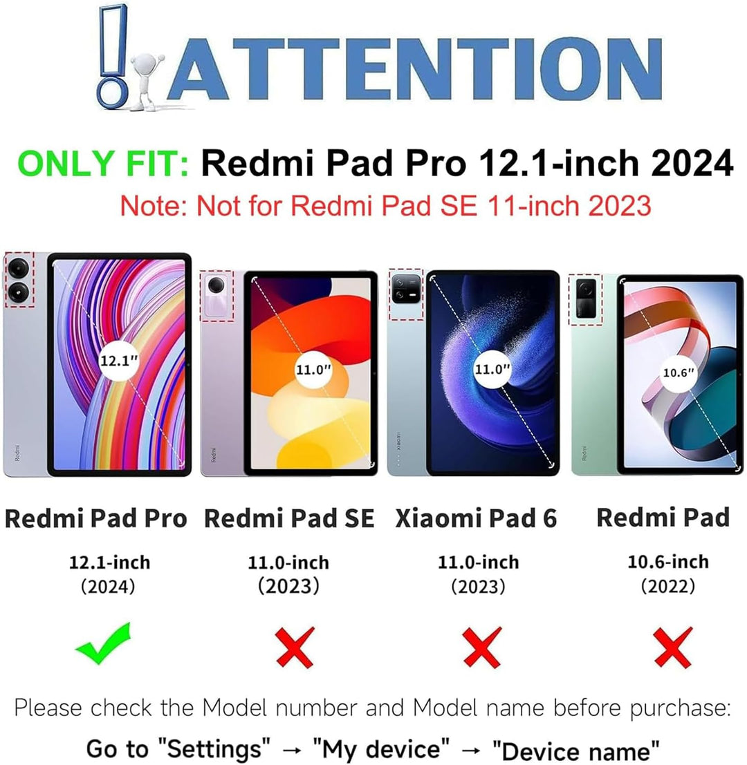 IVEOPPE Hülle Tastatur für Redmi Pad Pro 12.1 Con Touchpad, Tastatur für Xiaomi Poco Pad 2024, 7-Far