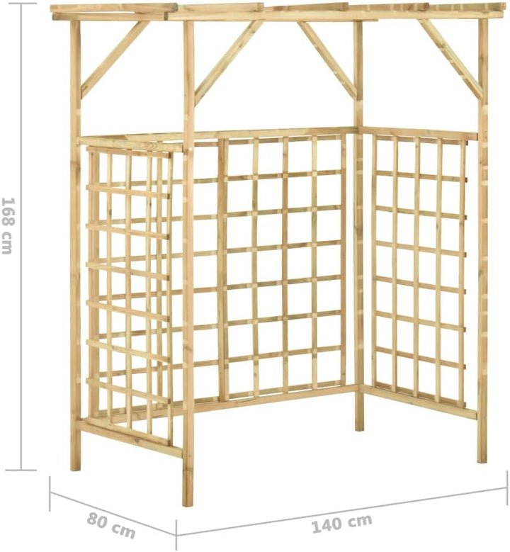 vidaXL Kiefernholz Imprägniert Pergola für 2 Mülltonnen Verrottungsfest Gartenpergola Holzpergola Ro
