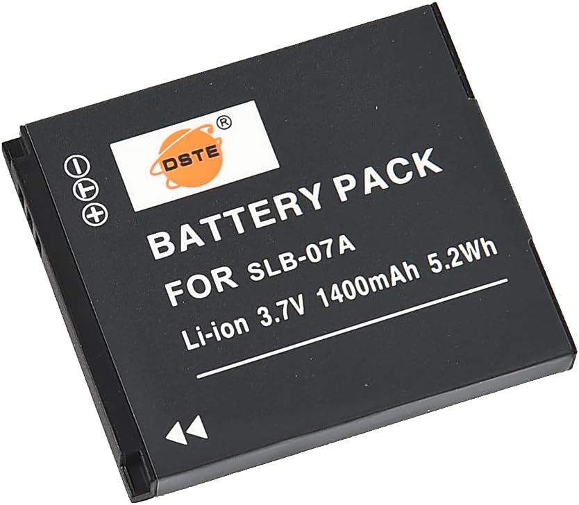 DSTE®（2 Pack） Ersatz Batterie und DC91E Reise Ladegerät Compatible für Samsung SLB-07A PL150 PL151 S