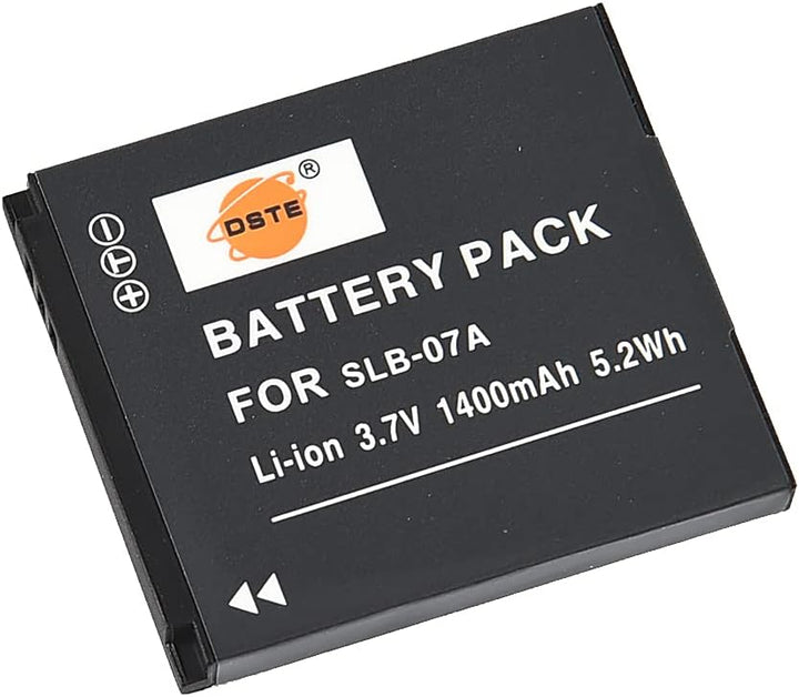 DSTE®（2 Pack） Ersatz Batterie und DC91E Reise Ladegerät Compatible für Samsung SLB-07A PL150 PL151 S