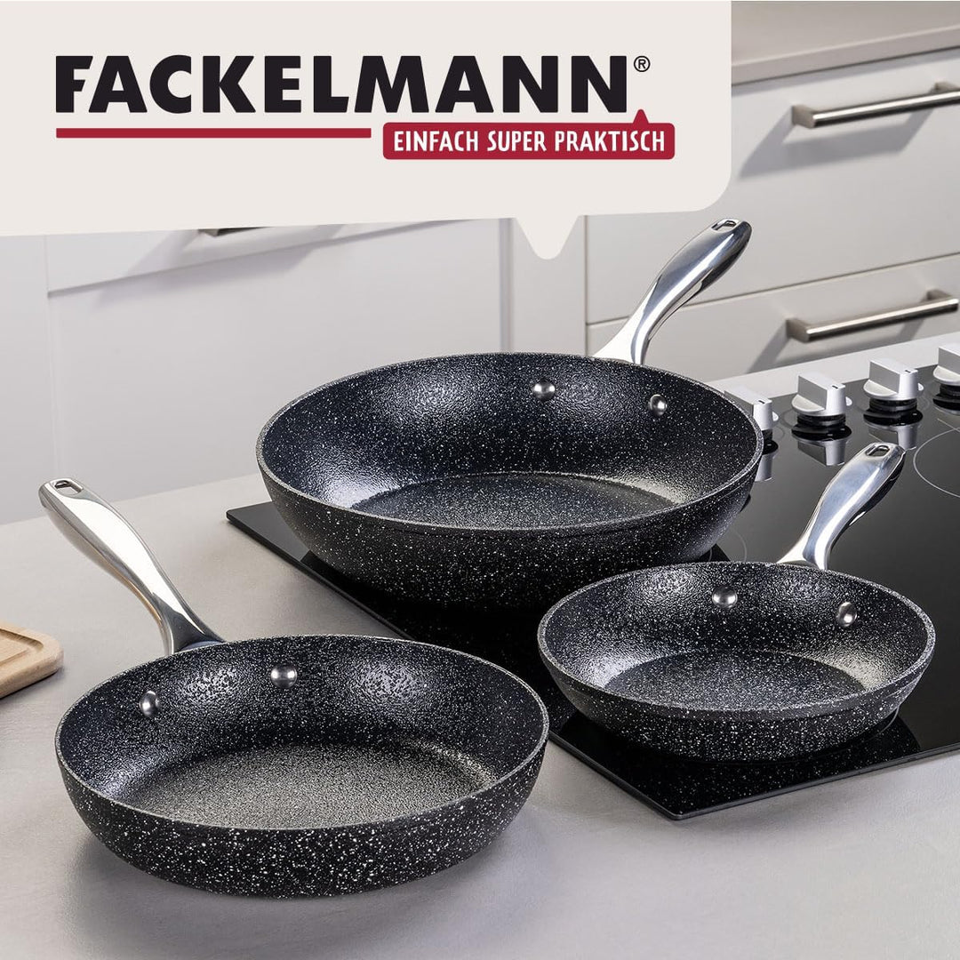 Fackelmann Bratpfannen-Set Crossroad Ø 24 & 28 cm – Aus recyceltem Aluminium, PFAS-frei, Hitzebestän