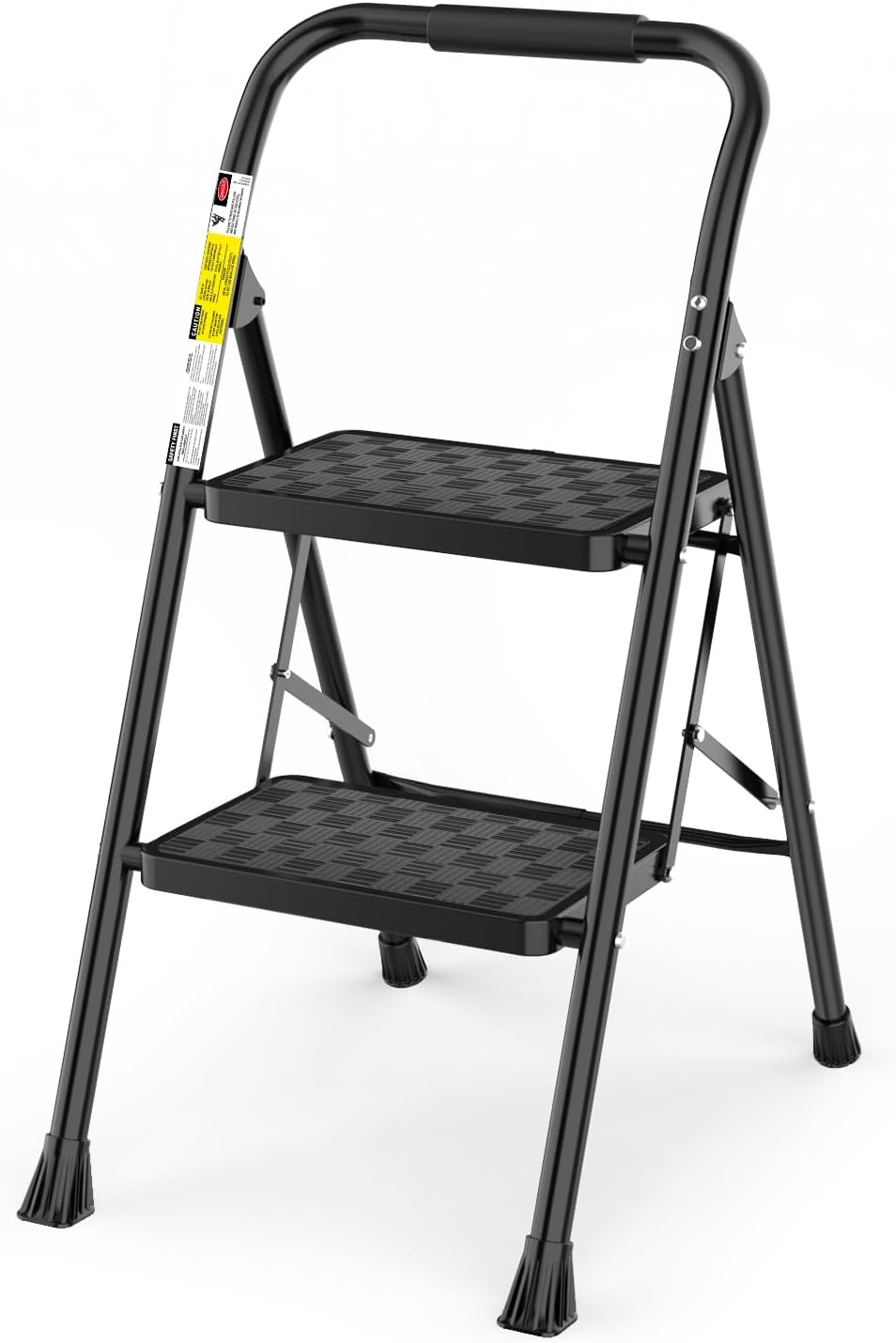 HBTower trittleiter 2 Stufen klappbar,Leiter 2 Stufen, klappbarer Tritthocker mit gepolstertem Griff