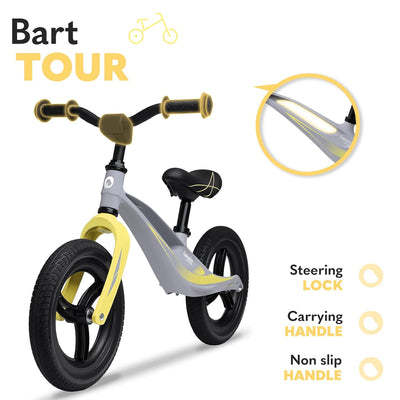 Lionelo Bart Tour Laufrad ab 2 Jahren bis 30 kg, Magnesiumrahmen, sportlicher Style, wartungsfreie P